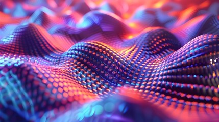 Mesmerizing Holographic Visualization of Flowing Digital Patterns and Shapes