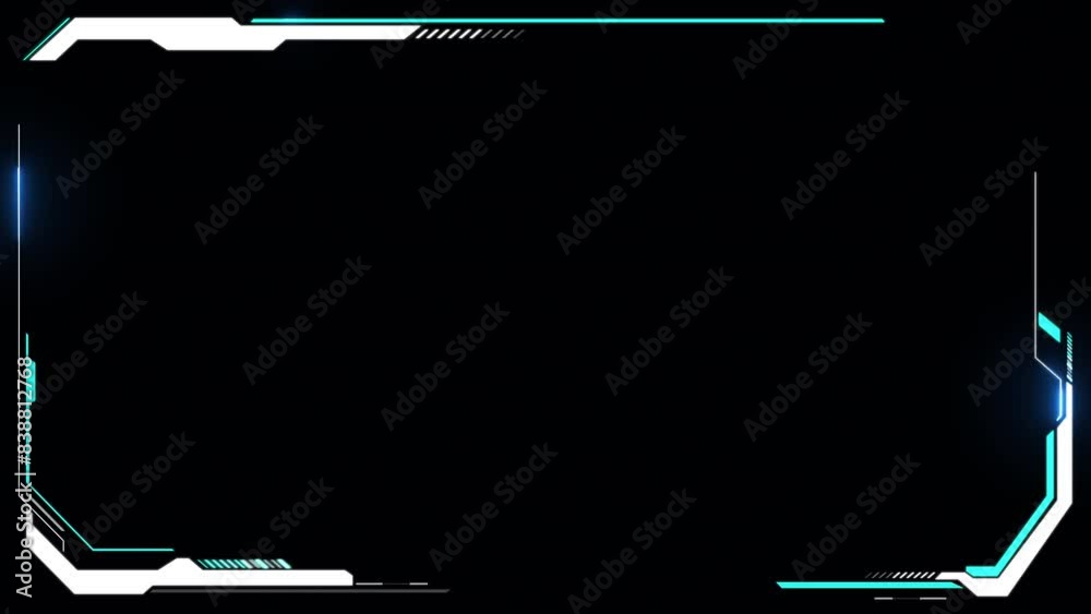 Poster universal technology line and frame video overlay futuristic hud head up display interface template 