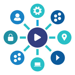 a set of Connections icon, Connections icon set, various style set pack