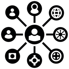 a set of Connections icon, Connections icon set, various style set pack