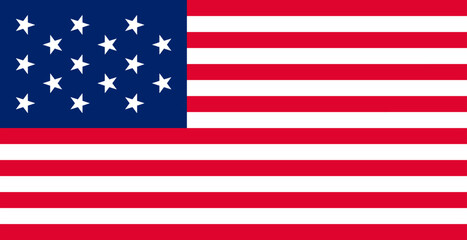 Official USA flag 1795-1818. Vector illustration
