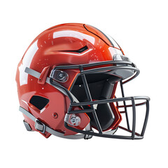Fototapeta premium High-quality 3D render of a vibrant orange football helmet, perfect for sports illustrations, designs, or promotional materials. isolated PNG transparent background