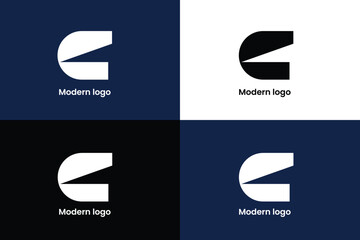 letter C logo, letter C geometric logo, logomark