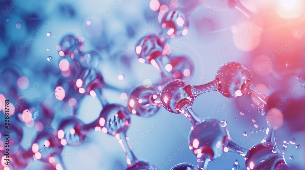 Poster Closeup abstract molecular background in science and technology.