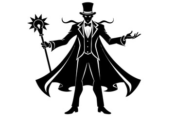 magician silhouette vector illustration