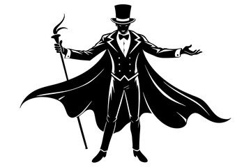 magician silhouette vector illustration