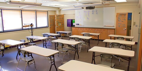 Classroom Settings: Rooms resembling traditional classrooms used for instructional purposes. 