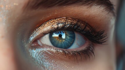 Fototapeta premium Young woman's eye makeup up.