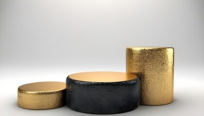 Gold Podium isolated on white background 