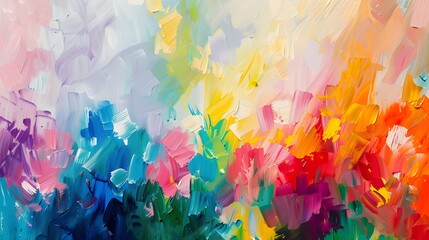 vivid color impressionist painting on canvas
