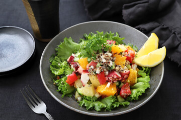 たことフルーツとキヌアの爽やか夏のセビーチェ　マリネサラダ