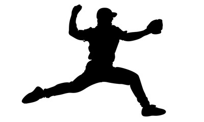 silhouette of baseball player vector illustration