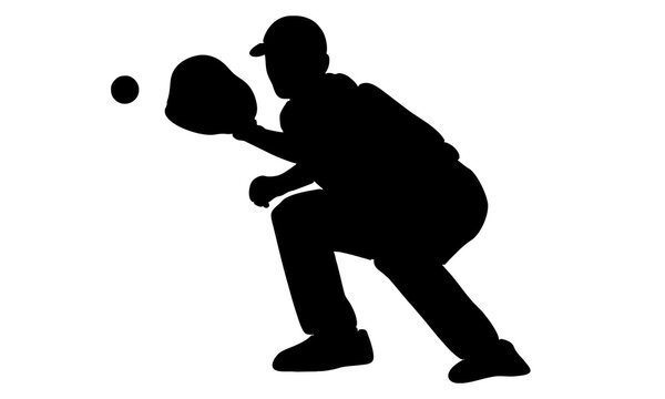 recommend clip art: silhouette of baseball player vector illustration