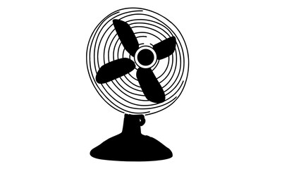 silhouette of electric blow fan home appliance