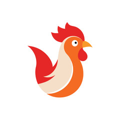 minimalist Chicken Logo design concept vector art illustration
