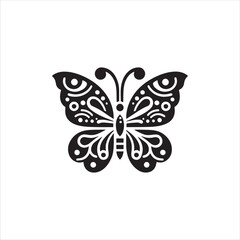 Butterflies silhouette set. Vector illustration