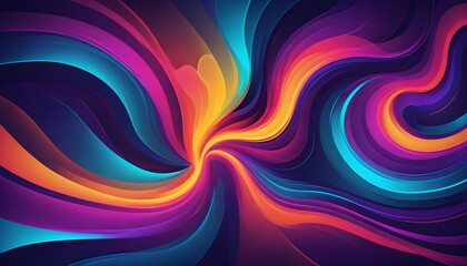 Fototapeta premium Create a high-definition abstract vector background with swirling waves of bright neon colors, giving a modern and energetic feel.