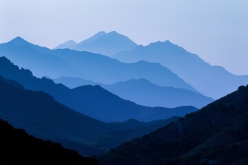 Snow-Covered Mountain Range at Twilight
