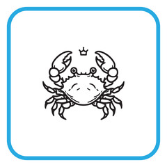 line art crab design, simple design