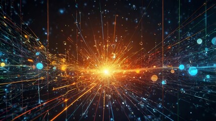 Fototapeta premium Granater AI An abstract computer screen with numerous dots, creating a visually captivating and dynamic image.