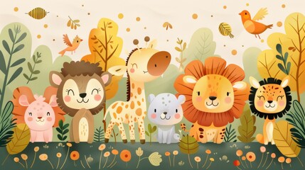 Naklejka premium Animal World Illustration 