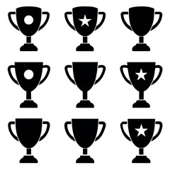 Sports Trophy Icon vector set illustration, This is a Trophy icon illustration