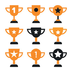 Sports Trophy Icon vector set illustration, This is a Trophy icon illustration