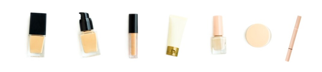 Set of cosmetics isolated on white background, Beauty product, Cosmetic Makeup
