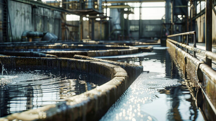 Discover the intricate process of water treatment in an industrial setting, focusing on cleaning drains to promote environmental sustainability