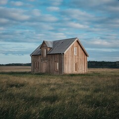 Obraz premium old barn in the field