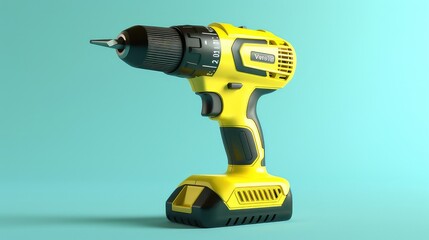 Cordless power drill placed on a wooden surface generated with AI