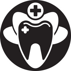 dental icon and logo design illustration black and white