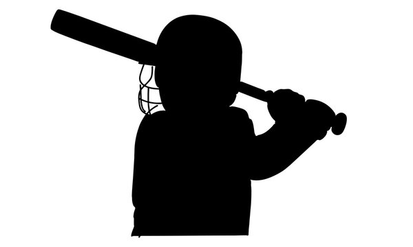 recommend clip art: silhouette of baseball player vector illustration