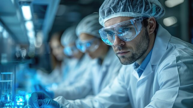 professional health care researchers working in life of medical science laboratory, technology of medicine chemistry lap experiment for hospital