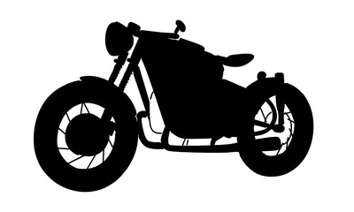 Obraz premium silhouette of classic vintage motorcycle vector illustration
