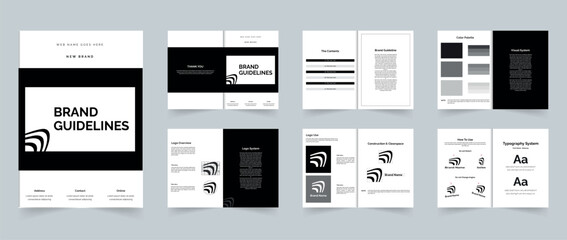 Modern Brand guidelines template design or brand identity or brand manual