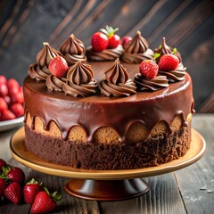 front view of delicious chocolate cake