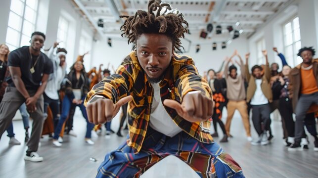 Choreographer Teaches Dance Movements