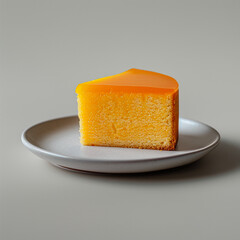 Delicious Orange Cake Slice on a Ceramic Plate