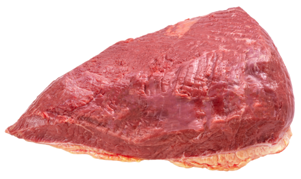 Picanha raw Beef or Sirloin cap on white Background, Rump cap Beef isolate on white PNG File.