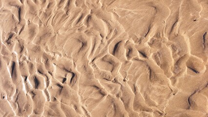 Wave sculpted ripples in the golden sand on this perfectly patterned beach.