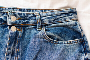 Blue jeans pocket. High quality photo