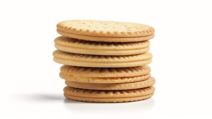 pile sandwich biscuit close up image isolated on white background