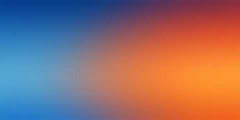 Obraz premium Orange to blue gradient background with noise texture, bold contrast,Blurred Gradient