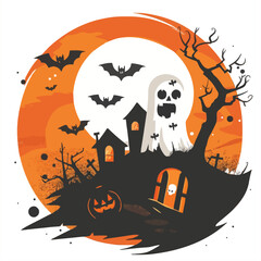 Helloween vector illustration for t-shirt	
