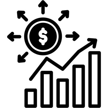 black money coin with growth chart clip art preview