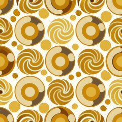Fototapeta premium Seamless pattern of circles with metallic gold accents, adding a touch of luxury and elegance to your gift wrap, Generative AI