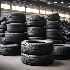 Obraz premium pile of tires
