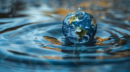 Earth with Flowing Water Streams Generative AI
