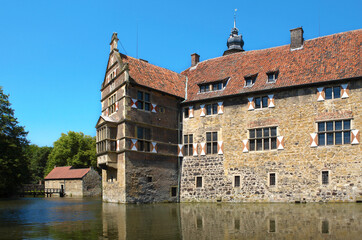 Water castle Vischering, Luedinghausen, North Rhine-Westphalia, Germany, Europe.